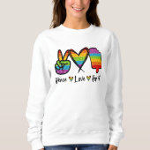 Peace Liebe Pop It Sweatshirt, Rainbow Pop It Sweatshirt (Vorderseite)