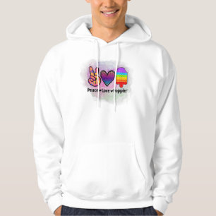 Peace Liebe Poppin Gefärbte Krawatte Push Fidget T Hoodie