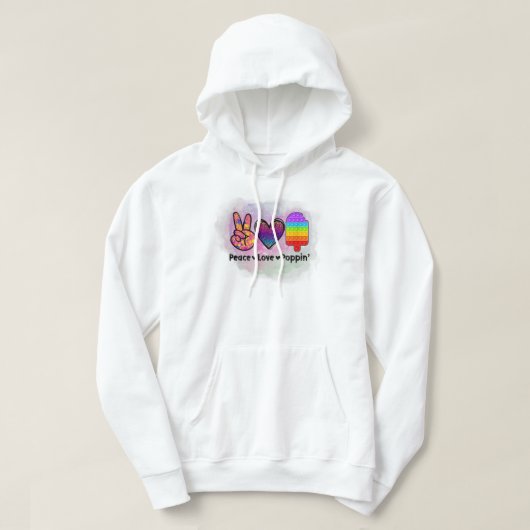 Peace Liebe Poppin Gefärbte Krawatte Push Fidget T Hoodie (Design vorne)
