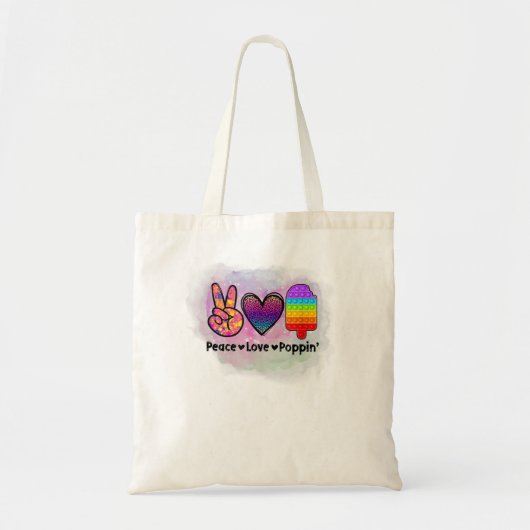 Peace Liebe Poppin Gefärbte Krawatte Push Fidget T Tragetasche (Vorne)