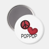 Peace Liebe PopPop Magnet (Vorderseite/Rückseite)