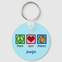 Peace Liebe Pottery Blue Monogram