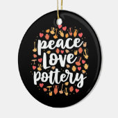 Peace Liebe Pottery Keramik Ornament (Links)