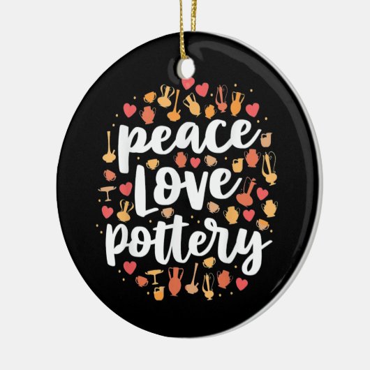 Peace Liebe Pottery Keramik Ornament (Links)