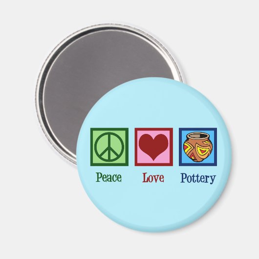 Peace Liebe Pottery Magnet (Vorderseite/Rückseite)