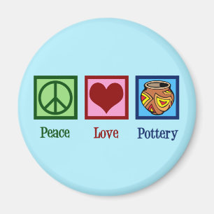 Peace Liebe Pottery Magnet