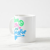 Peace Liebe Powerpop Epic Fun Music Slogan Kaffeetasse (Vorderseite Links)