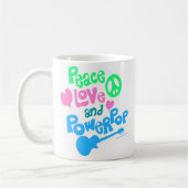 Peace Liebe Powerpop Epic Fun Music Slogan Kaffeetasse (Links)