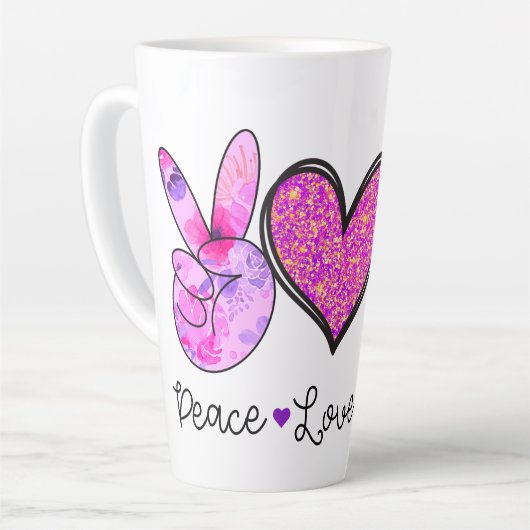 Peace Liebe Pray Milchtasse (Linke Ecke)