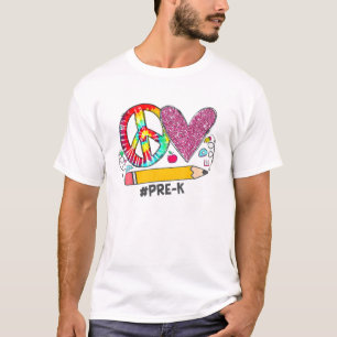 Peace Liebe Pre K Back to School Team Vorschule Sq T-Shirt