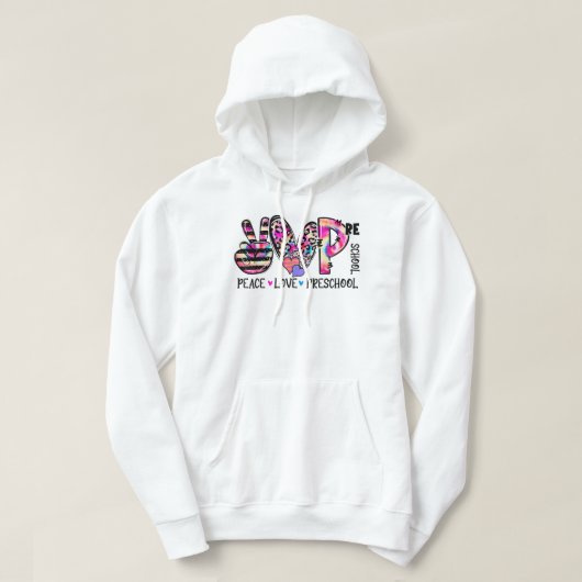 Peace Liebe Preschool Teacher Team Preschool Krawa Hoodie (Design vorne)