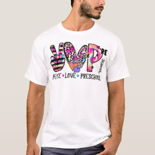 Peace Liebe Preschool Teacher Team Preschool Krawa T-Shirt