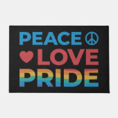 Peace Liebe Pride LGBT farbenfrohe Retro Black Fußmatte (Vorderseite)
