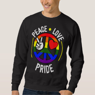 Peace Liebe Pride Lgbt Q Cool Gay Rainbow Flag Col Sweatshirt