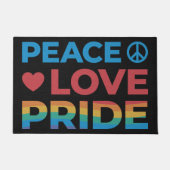 Peace Liebe Pride Rainbow Gay Pride Black Fußmatte (Vorderseite)