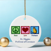 Peace Liebe Professor Custom Faculty Monogram Keramik Ornament
