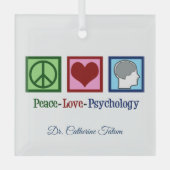 Peace Liebe Psychology Niedlich Psychologin Weihna Ornament Aus Glas (Vorderseite)