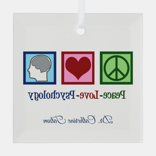Peace Liebe Psychology Niedlich Psychologin Weihna Ornament Aus Glas (Rückseite)