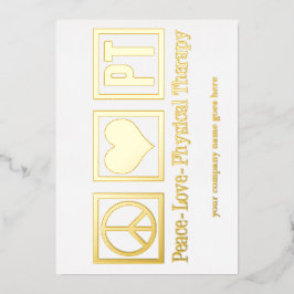 Peace Liebe PT Physikalische Therapie Custom Gold Folien Feiertagskarte