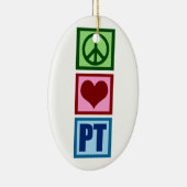Peace Liebe PT Physiotherapeut Weihnachten Keramikornament (Rechts)