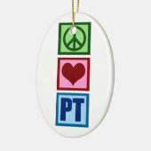 Peace Liebe PT Physiotherapeut Weihnachten Keramikornament (Links)