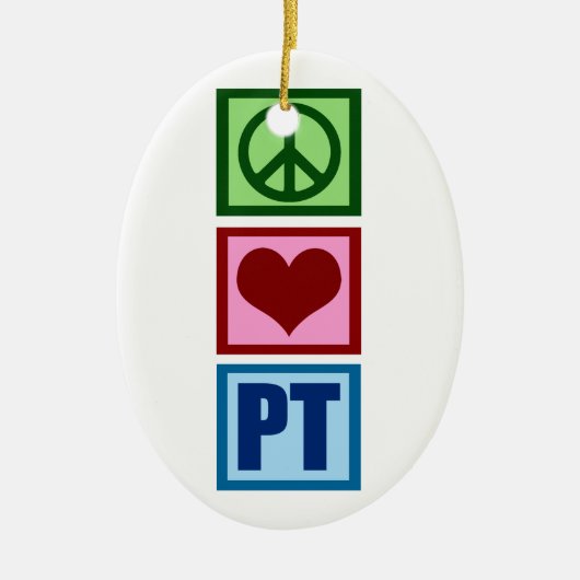 Peace Liebe PT Physiotherapeut Weihnachten Keramikornament (Vorne)