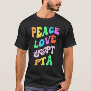 PEACE LIEBE PTA Retro Elternvereinigung Gr T-Shirt