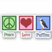 Peace Liebe Puffins Aufkleber (Vorderseite)