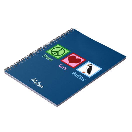 Peace Liebe Puffins Notizblock (Linke Seite)