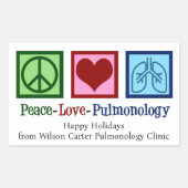 Peace Liebe Pulmonology Customizable Pulmonologe Rechteckiger Aufkleber (Vorderseite)