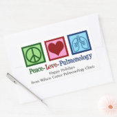 Peace Liebe Pulmonology Customizable Pulmonologe Rechteckiger Aufkleber (Umschlag)
