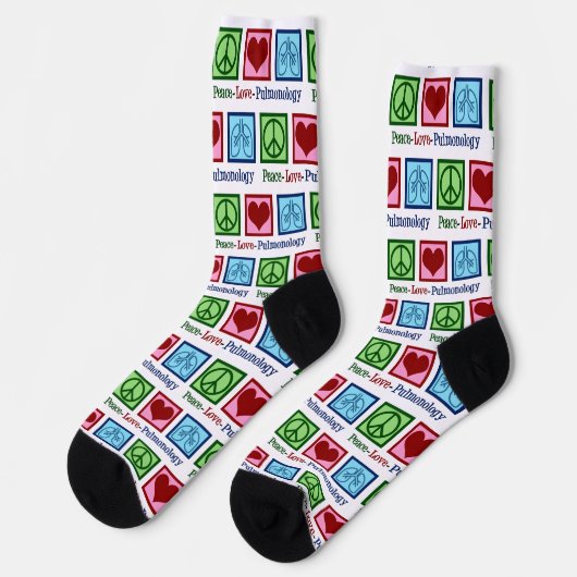 Peace Liebe Pulmonology Customizable Pulmonologe Socken (Linkes Detail)