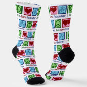 Peace Liebe Pulmonology Customizable Pulmonologe Socken (Gewinkelt)