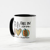 Peace Liebe Pumpkin Fall Vibes Two Tone Tasse (Vorderseite Links)