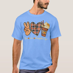 Peace Liebe Pumpkin Gewürz Latte Cups Funny Fall V T-Shirt