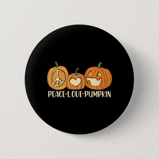 Peace Liebe Pumpkin Halloween Button (Vorderseite)