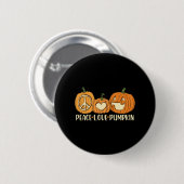 Peace Liebe Pumpkin Halloween Button (Vorne & Hinten)