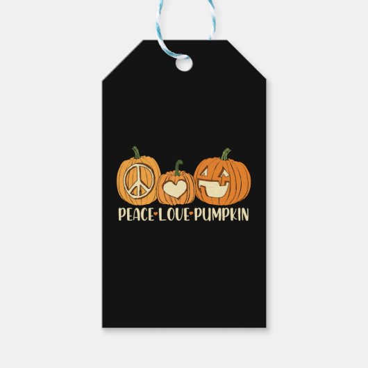 Peace Liebe Pumpkin Halloween Geschenkanhänger (Vorderseite)