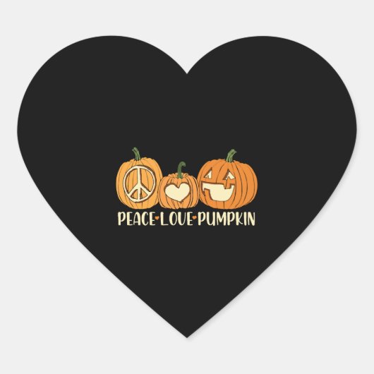 Peace Liebe Pumpkin Halloween Herz-Aufkleber (Vorderseite)