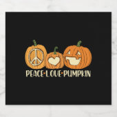 Peace Liebe Pumpkin Halloween Schaumweinetikett (Einzelnes Label)