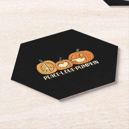 Peace Liebe Pumpkin Halloween Untersetzer (angewinkelt)