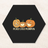 Peace Liebe Pumpkin Halloween Untersetzer (Vorderseite)