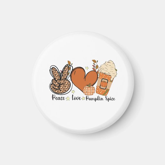 Peace Liebe Pumpkin Speckfall Magnet (Vorne)