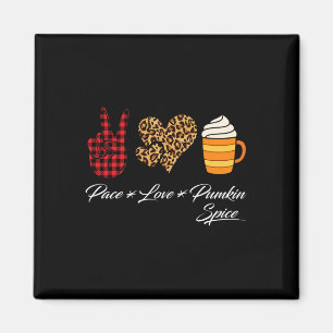 Peace Liebe Pumpkin Spice Fall Erntedank Hallowe Magnet