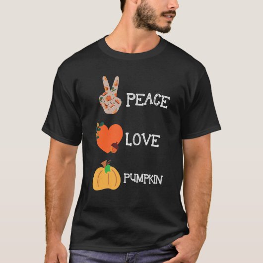 Peace Liebe Pumpkin Veggie Fall Cooler Erntedank T-Shirt (Vorderseite)