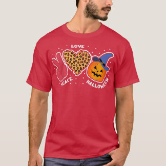 Peace Liebe Pumpkin's Leopard Print Funny Hallowee T-Shirt