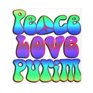 Peace Liebe Purim Notizblock