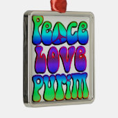 Peace Liebe Purim Silbernes Ornament (Rechts)