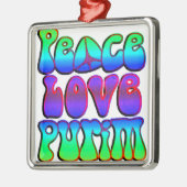 Peace Liebe Purim Silbernes Ornament (Links)
