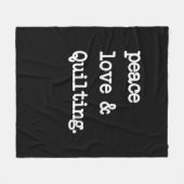 Peace Liebe & Quilting Crochet Nähgeschenk Fleecedecke (Vorderseite (Horizontal))